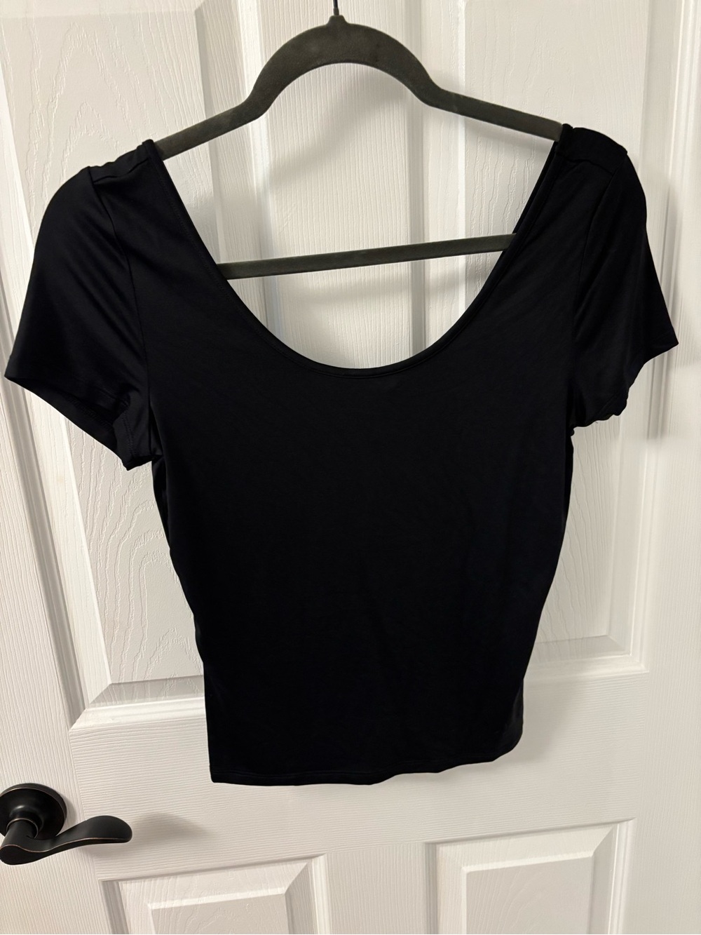 H&M Black Scoop-Back Short Sleeve Top
